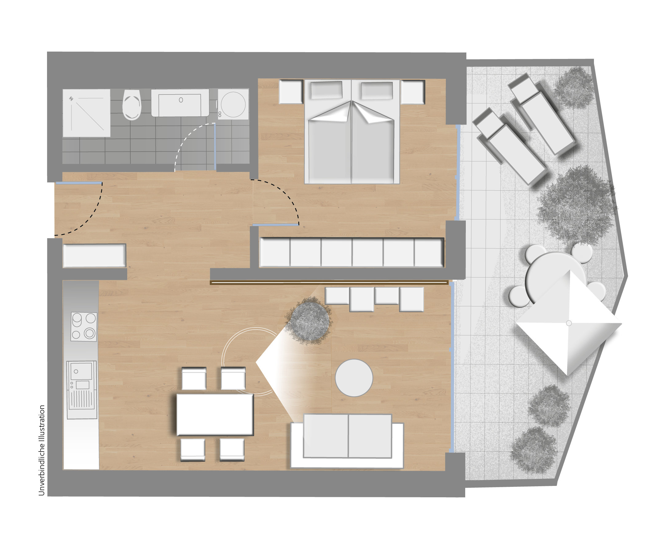 Grundriss der Wohnung E 1.2