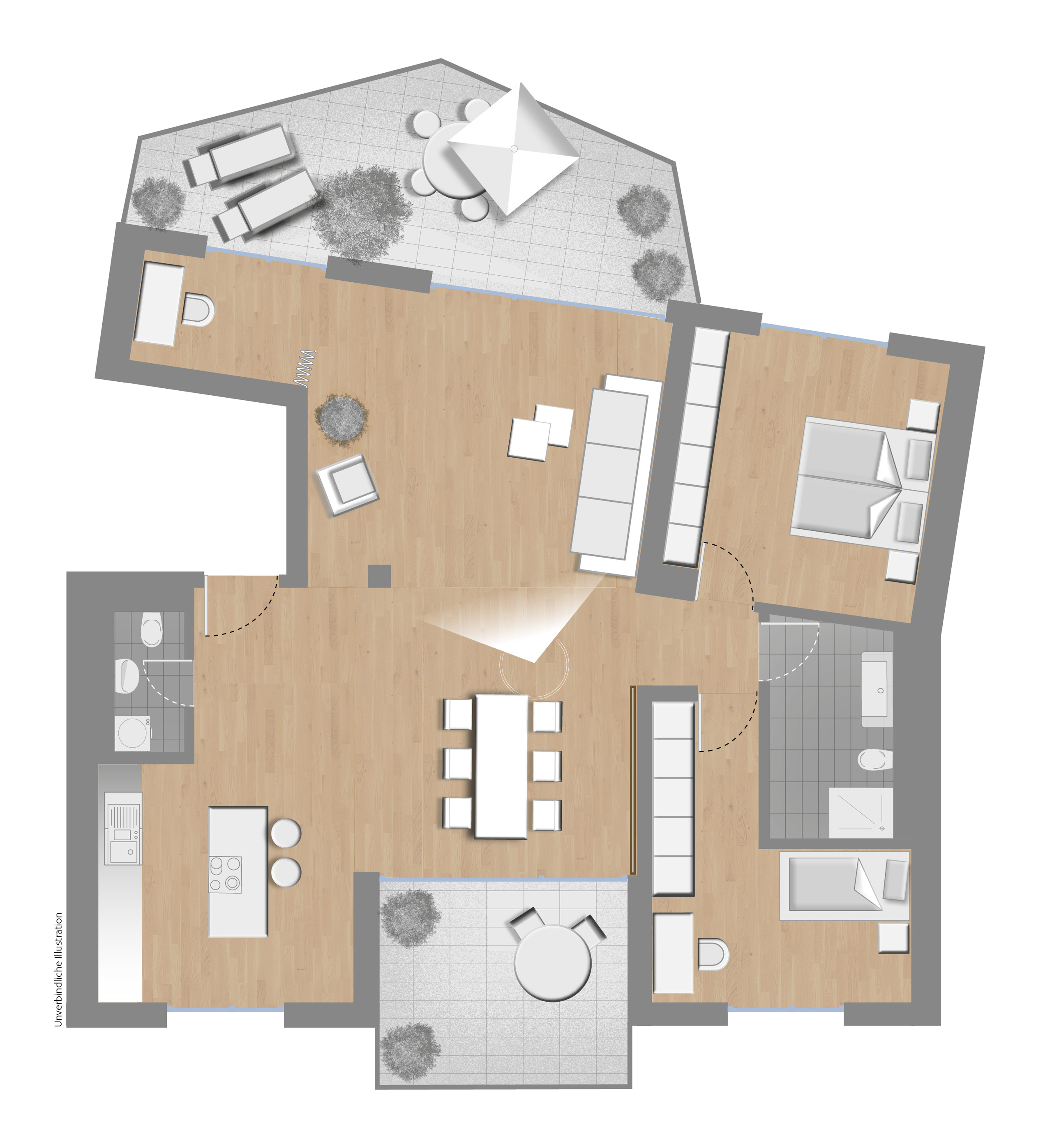 Grundriss der Wohnung B 3.1